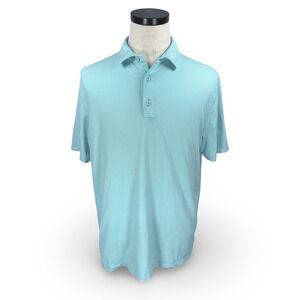 IBKUL Mens Aqua Micro Gingham Performance Golf Polo Shirt UPF 50+